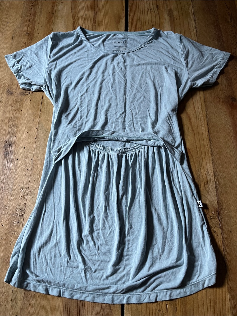 KICKEE S Powder Blue Bamboo Nursing Maternity Gown Dress